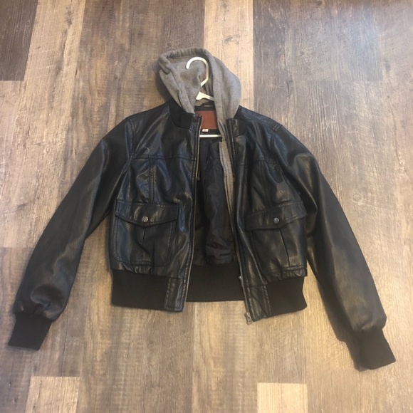 Miss London Black Faux Leather Jacket 